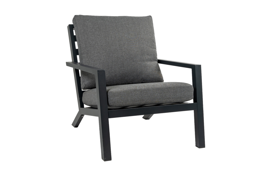 Lounge-Sessel Bezano | Mattschwarz / Grau | Aluminium