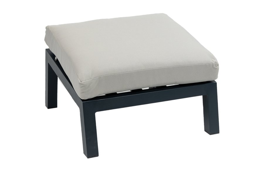 Bezano voetenbankje-off-white-matt black-aluminium
