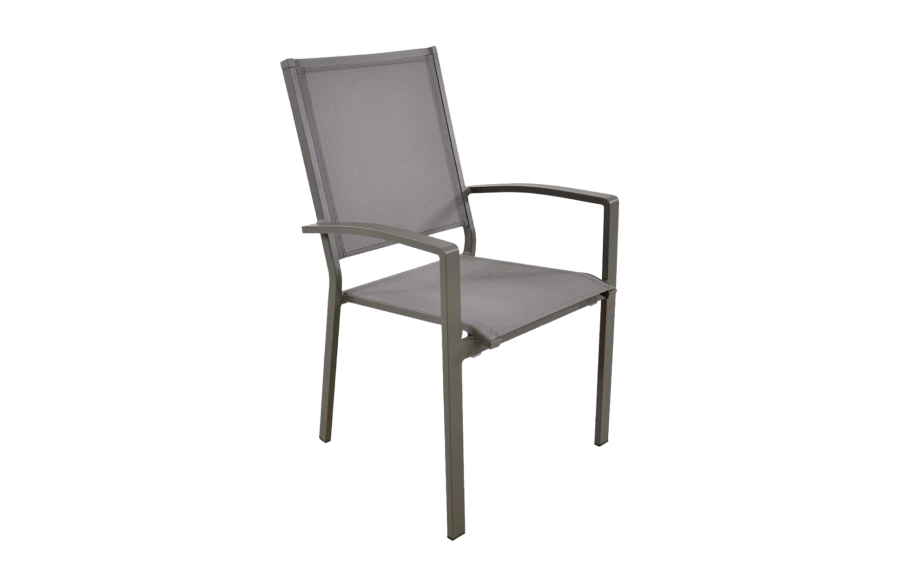 Stapelbare tuinstoel Mojito Pardo | Grey | Aluminium & Textileen | Lesli Living