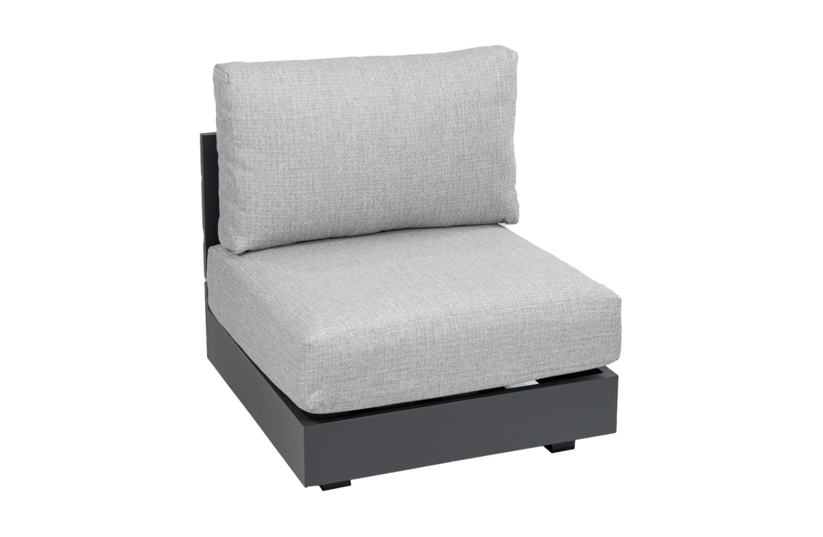 Mittel-Element Fosega | Loungesessel | Mattschwarz / Steingrau | Aluminium