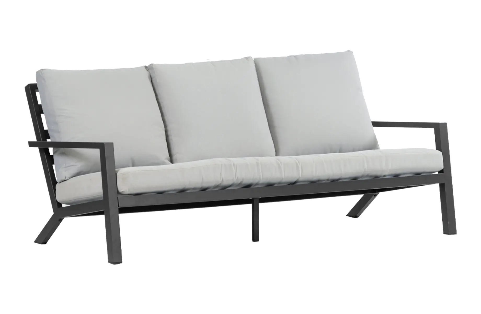 Loungebank Bezano | 3-persoons | Matt Black/Off White | Aluminium  | afmetingen