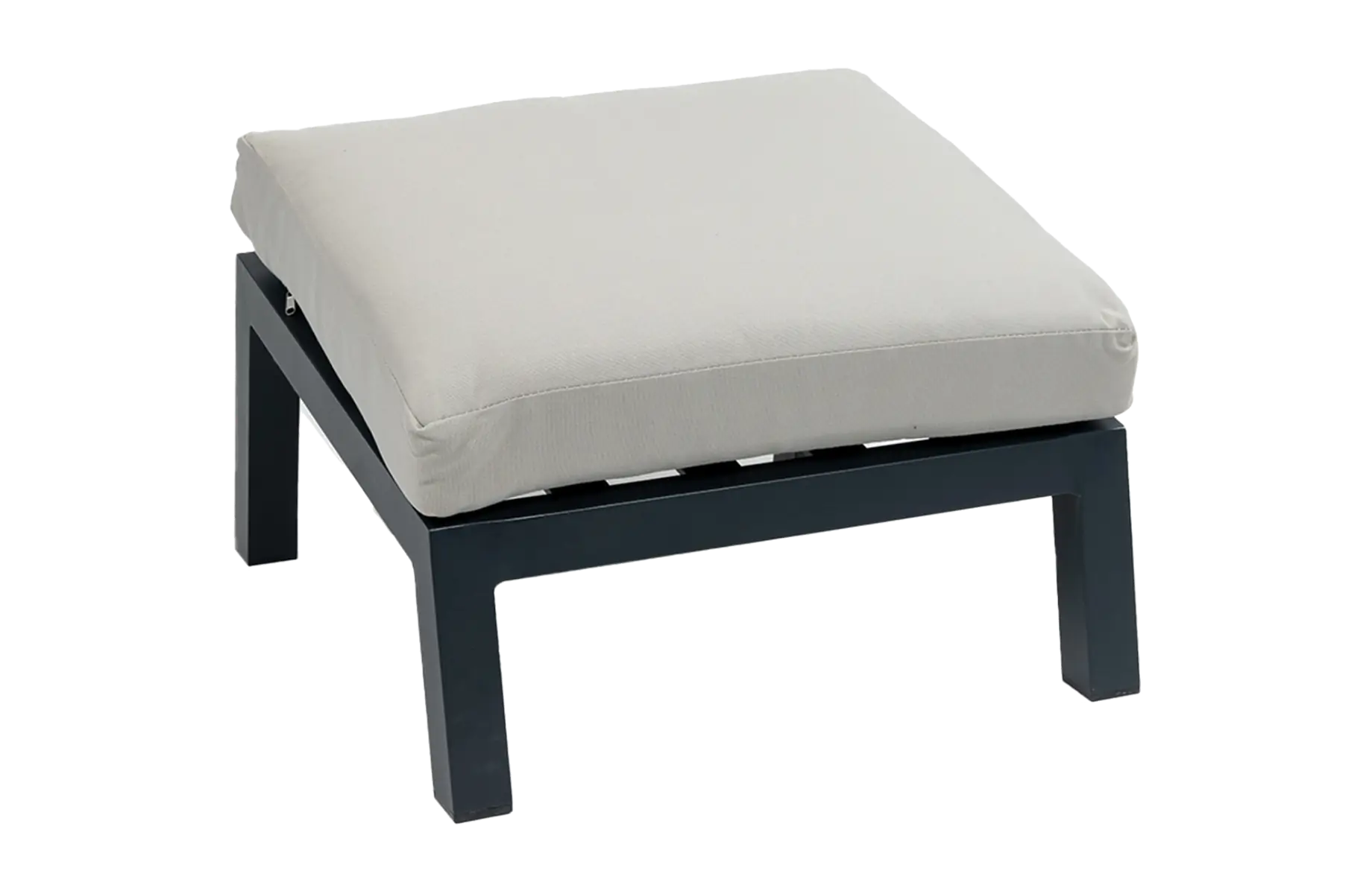 Bezano voetenbankje-off-white-matt black-aluminium