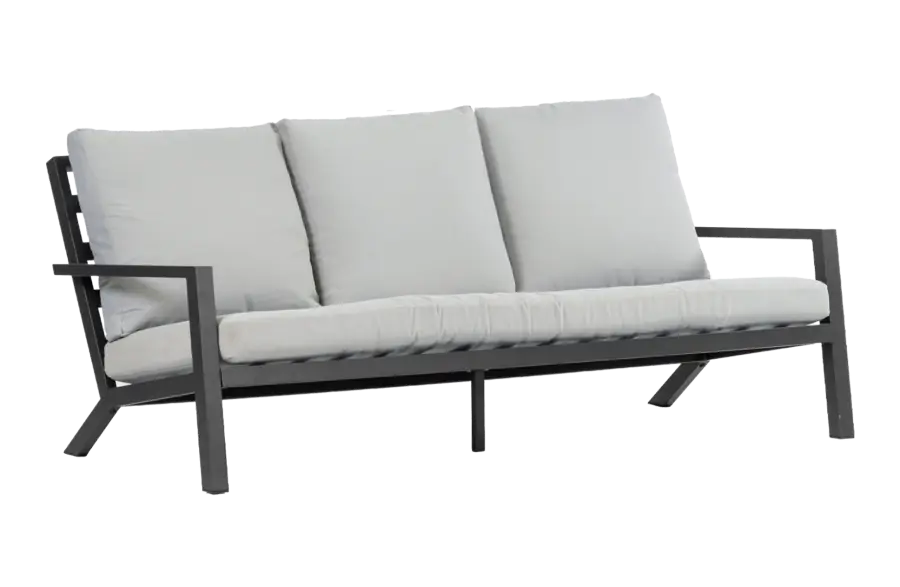 Loungebank Bezano | 3-persoons | Matt Black/Off White | Aluminium  | afmetingen
