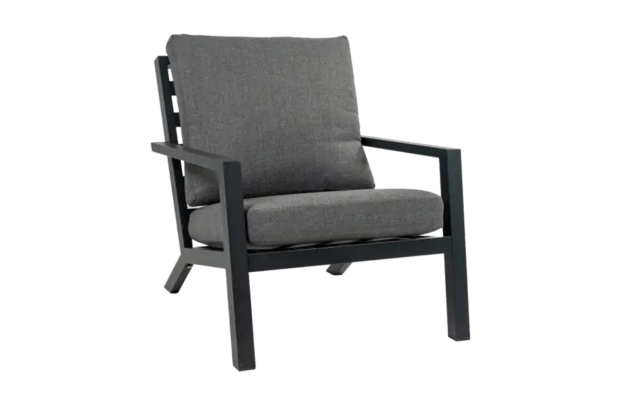 Lounge-Sessel Bezano | Mattschwarz / Grau | Aluminium