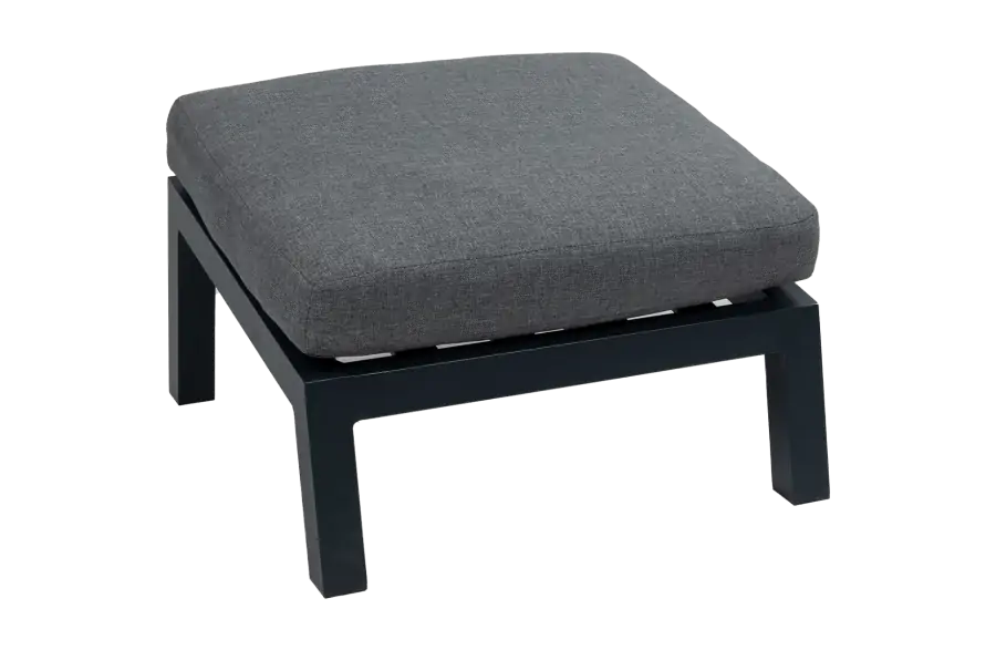 Fußhocker | Bezano | Mattschwarz / Grau | Aluminium