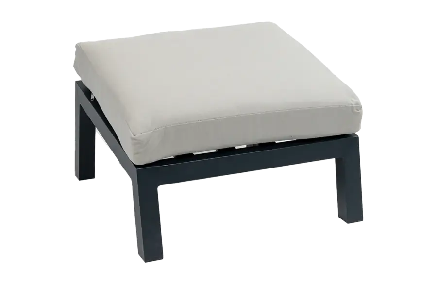 Bezano voetenbankje-off-white-matt black-aluminium