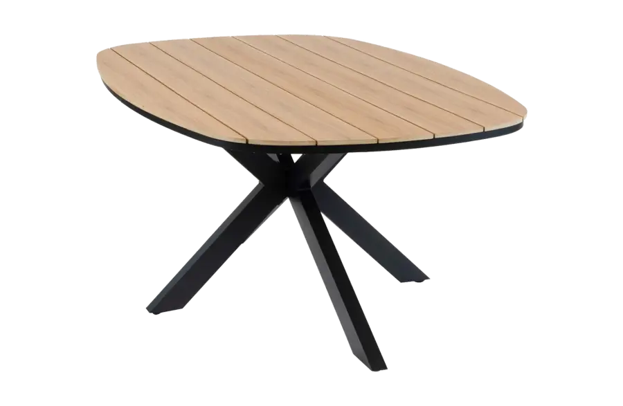 Ovaler Gartentisch Cadiz | 180 x 115 cm | Tecon Teak | Schwarz