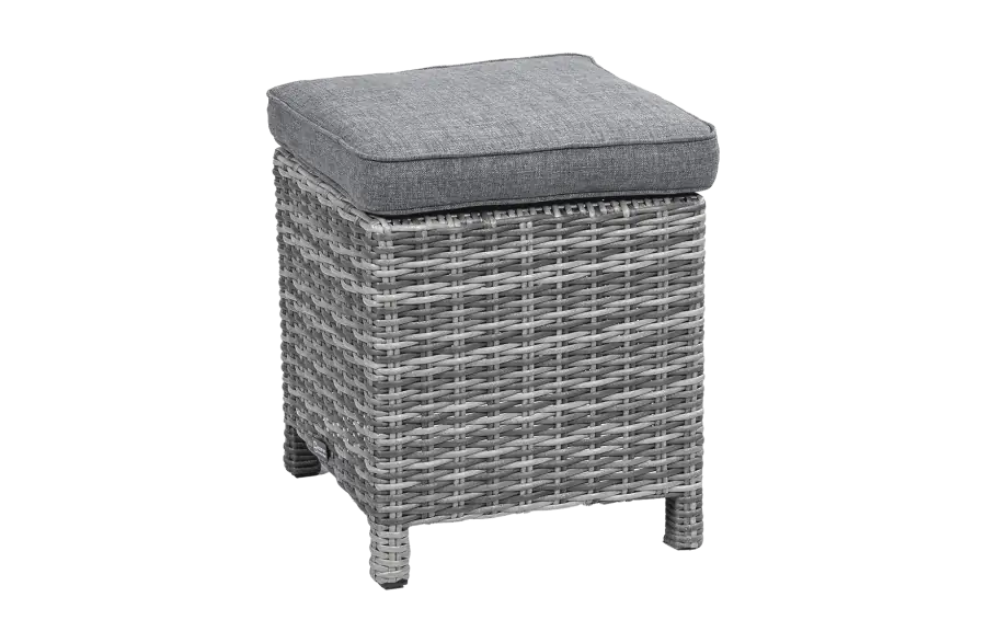 Hocker Dublin 40 x 40 cm | Aschgrau | Rattan