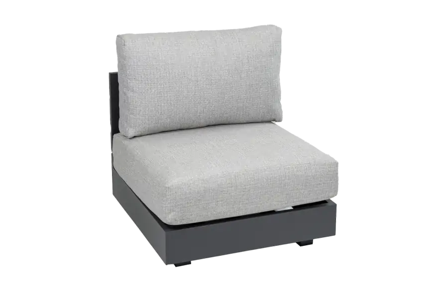 Mittel-Element Fosega | Loungesessel | Mattschwarz / Steingrau | Aluminium
