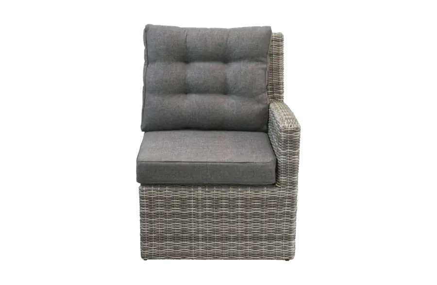 Endstück Dublin | Arm Links | Aschgrau | Rattan