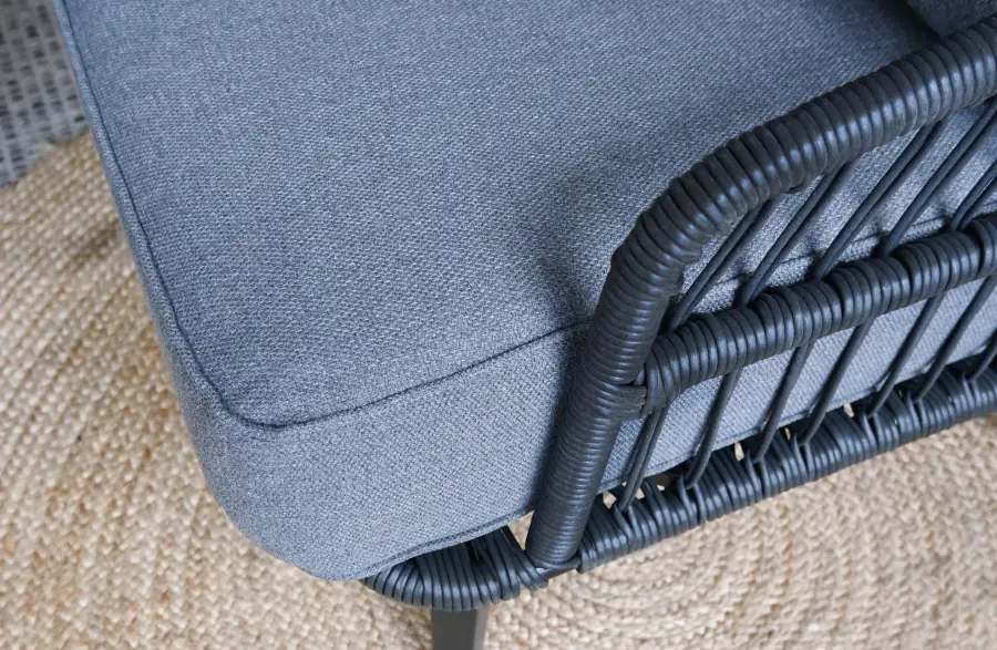 3-Sitzer Lounge-Sofa | Isabel | Schwarz | Rope