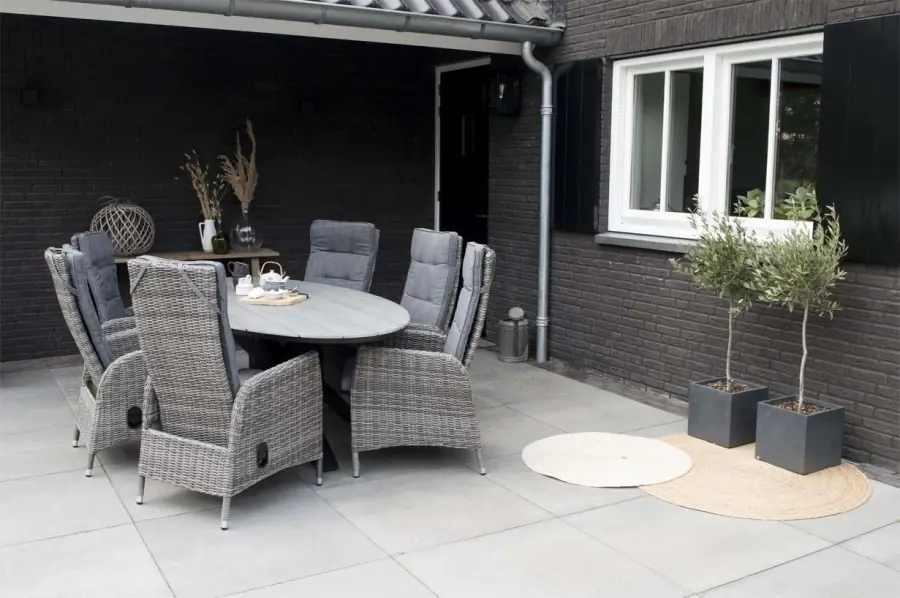 Verstellbarer Gartenstuhl | Palermo | Aschgrau | Rattan
