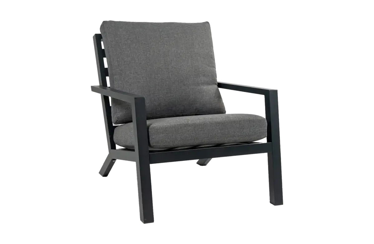 Lounge-Sessel Bezano | Mattschwarz / Grau | Aluminium