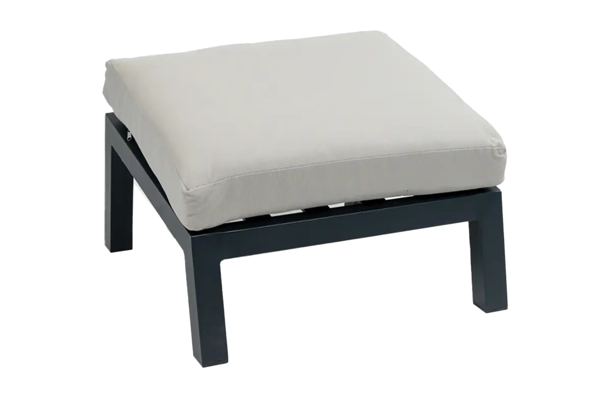 Bezano voetenbankje-off-white-matt black-aluminium