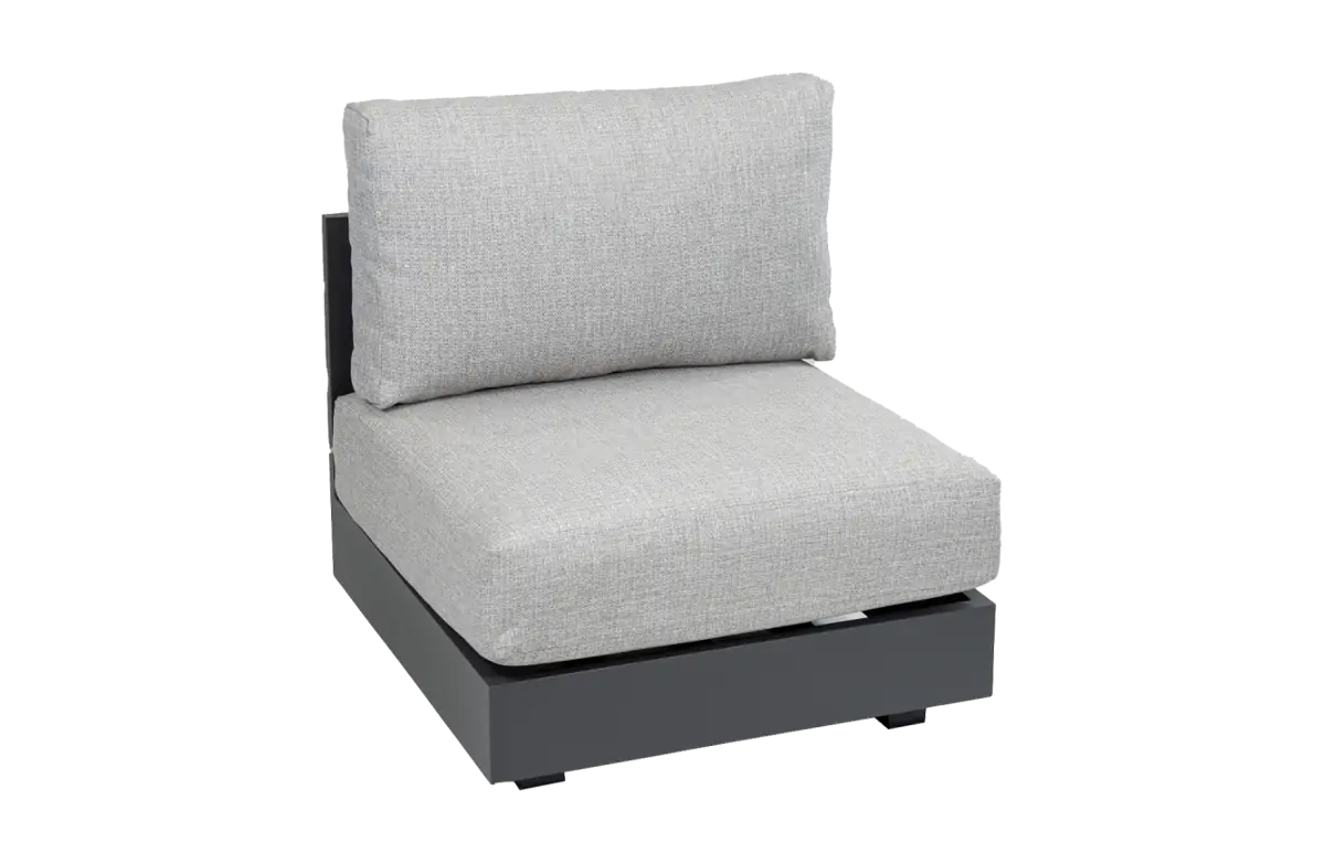 Mittel-Element Fosega | Loungesessel | Mattschwarz / Steingrau | Aluminium
