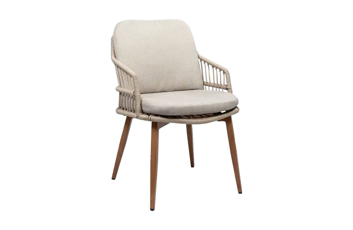 Dining-Gartenstuhl Isabel | Sand/ Holz | Rope