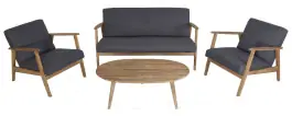Narvik Lounge-Set | 4-teilig | Grau | Akazienholz