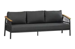 Loungesofa Capri | 3-Sitzer | Mattschwarz & Anthrazit