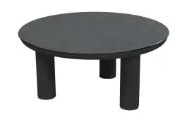 Loungetisch Capri | ø 80 cm | Mattschwarz & Grau