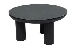 Loungetisch Capri | ø 60 cm | Mattschwarz & Grau | Aluminium