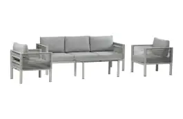 Sessel-Sofa Lounge-Set Cuba | 3-Sitzer | Sand & Off-Sand