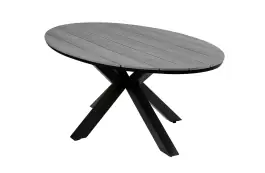 Ovaler Gartentisch | Limasol 220 x 115 cm | Polywood & Aluminium | Grau