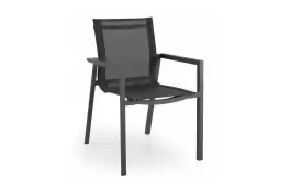 Stapelbarer Gartenstuhl | Delia | Textil | Anthrazit