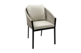 Stapelbarer Gartenstuhl Elvira | Schwarz & Beige