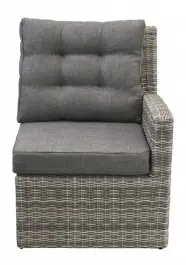 Endstück Dublin | Arm Links | Aschgrau | Rattan
