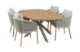 9-teiliges Garten-Set | 8 Es Vedra Gartenstühle | 280x115 cm Cadiz Gartentisch | Teak & Camel