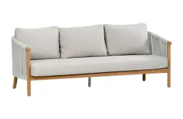 Loungesofa Es Vedra | 3-Sitzer | Teakholz | Creme