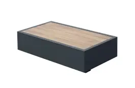Beistelltisch Fosega | 40 x 77 cm | Mattschwarz / Holz | Aluminium