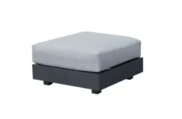Hocker Fosega | Met kussen |  Matt Black/Stone Grey | Aluminium