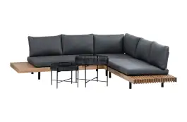 Ecklounge-Set Lissabon | Akazie Teak-Look & Anthrazit