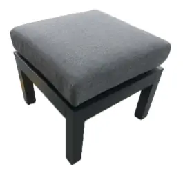 Hocker | Bezano | Mattschwarz / Grau | Aluminium