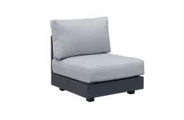 Mittel-Element Fosega | Loungesessel | Mattschwarz / Steingrau | Aluminium
