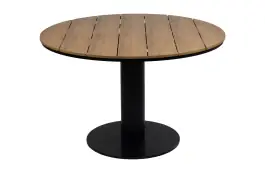 Runder Gartentisch Tower | ø 120 cm | Tecon Teak | Schwarz