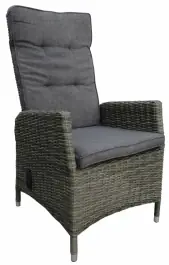Verstellbarer Gartenstuhl | Palermo | Aschgrau | Rattan