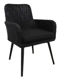 Dining-Gartenstuhl | Pisa | Schwarz | Rattan