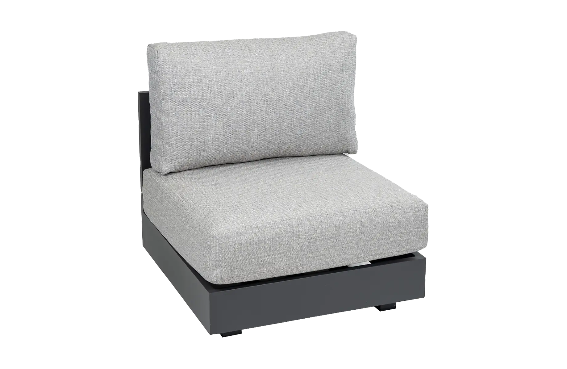 Mittel-Element Fosega | Loungesessel | Mattschwarz / Steingrau | Aluminium