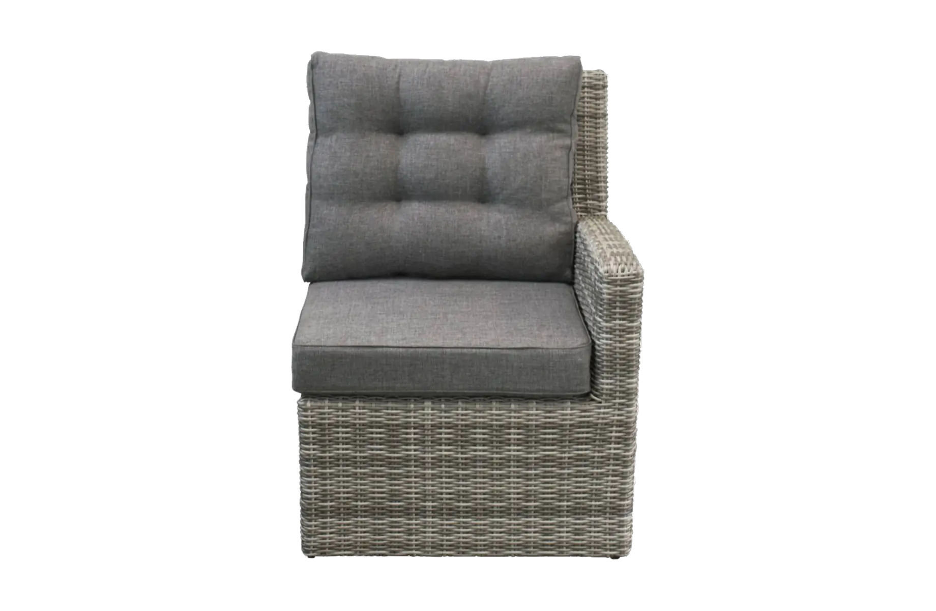 Endstück Dublin | Arm Links | Aschgrau | Rattan