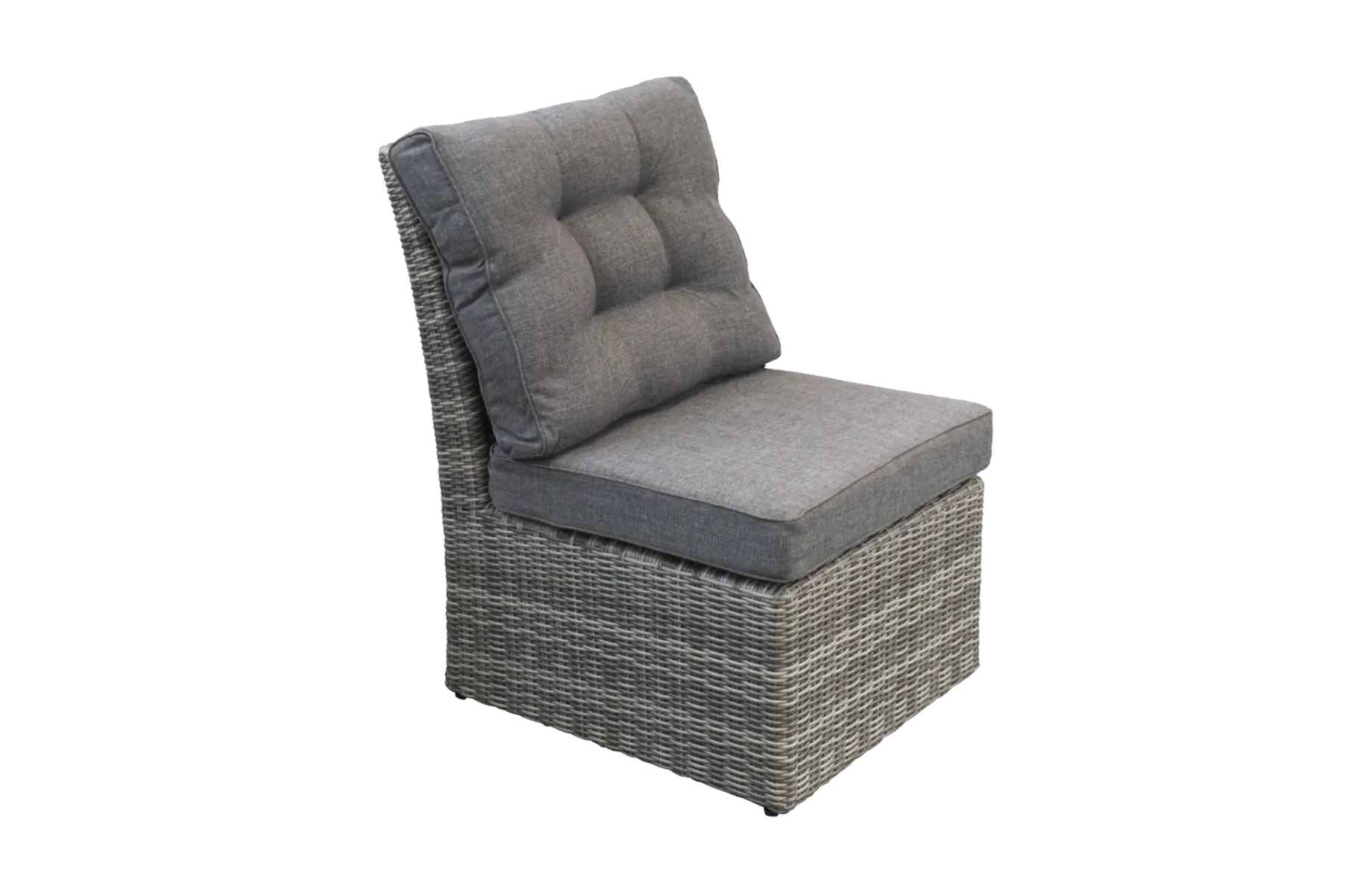 Dublin middenelement-Ash Grey-aluminium frame-wicker-dikke loungekussens