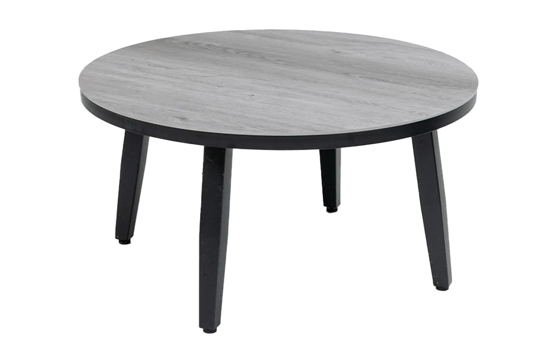 Mykonos ronde bijzettafel grijs zwart 73cm - ronde grijze bijzettafels kunststof - 4 Seizoenen Tuinmeubelen